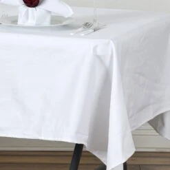 60"x102" Rectangle 100% Cotton Linen Seamless Tablecloth -Home Decor Promotional Store TAB COT 60102 WHT D01 50a19a48 06fe 4b41 8906 2db4cb07053d
