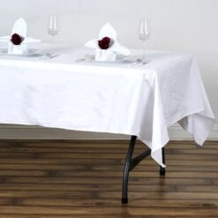 60"x102" Rectangle 100% Cotton Linen Seamless Tablecloth -Home Decor Promotional Store TAB COT 60102 WHT 02