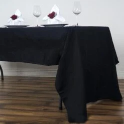 60"x126" Rectangle 100% Cotton Linen Seamless Tablecloth -Home Decor Promotional Store TAB COT 60126 BLK 01