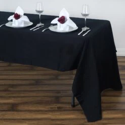 60"x126" Rectangle 100% Cotton Linen Seamless Tablecloth -Home Decor Promotional Store TAB COT 60126 BLK 02