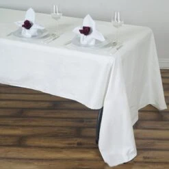60"x126" Rectangle 100% Cotton Linen Seamless Tablecloth -Home Decor Promotional Store TAB COT 60126 IVR 02