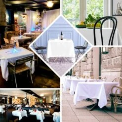 White Square 100% Cotton Linen Seamless Tablecloth | Washable -Home Decor Promotional Store TAB COT 7070 WHT EBC2