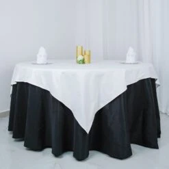 White Square 100% Cotton Linen Table Overlay Tablecloth | Washable -Home Decor Promotional Store TAB COT 7070 WHT 02.progressive ecc275a3 cd47 48f4 af81 2dc8c5efc5b7