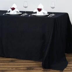 90"x132" Rectangle 100% Cotton Linen Seamless Tablecloth -Home Decor Promotional Store TAB COT 90132 BLK 02