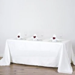 90"x132" Rectangle 100% Cotton Linen Seamless Tablecloth -Home Decor Promotional Store TAB COT 90132 IVR 01