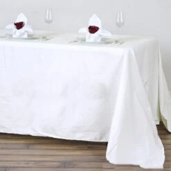 90"x132" Rectangle 100% Cotton Linen Seamless Tablecloth -Home Decor Promotional Store TAB COT 90132 IVR 02
