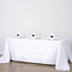 90"x132" Rectangle 100% Cotton Linen Seamless Tablecloth -Home Decor Promotional Store TAB COT 90132 WHT 01