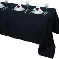 90"x156" Rectangle 100% Cotton Linen Seamless Tablecloth -Home Decor Promotional Store TAB COT 90156 BLK 99