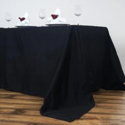 90"x156" Rectangle 100% Cotton Linen Seamless Tablecloth -Home Decor Promotional Store TAB COT 90156 BLK 01