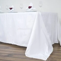 90"x156" Rectangle 100% Cotton Linen Seamless Tablecloth -Home Decor Promotional Store TAB COT 90156 WHT 01