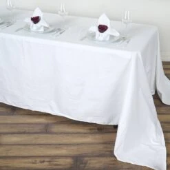 90"x156" Rectangle 100% Cotton Linen Seamless Tablecloth -Home Decor Promotional Store TAB COT 90156 WHT 02