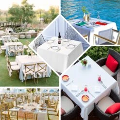 White Square 100% Cotton Linen Table Overlay Tablecloth | Washable -Home Decor Promotional Store TAB COT 9090 WHT EBC2.progressive e9ec2e3c 08cb 4f86 9a1e c4147d632b78