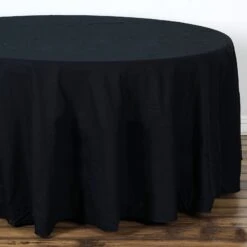 120" Round 100% Cotton Linen Seamless Tablecloth | Washable 15 120" Round 100% Cotton Linen Seamless Tablecloth | Washable -Home Decor Promotional Store TAB COT R120 BLK 02