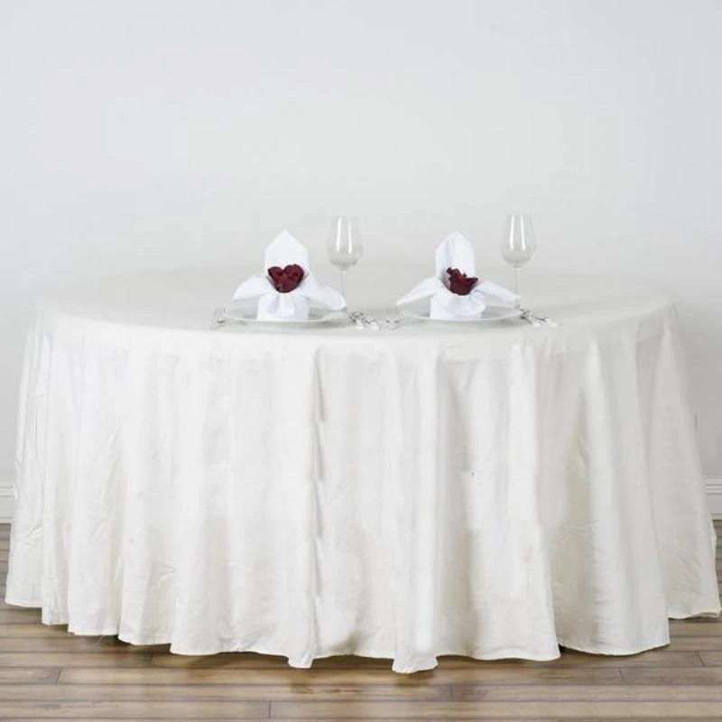 120" Round 100% Cotton Linen Seamless Tablecloth | Washable 8 120" Round 100% Cotton Linen Seamless Tablecloth | Washable - Image 8
