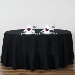 120" Round 100% Cotton Linen Seamless Tablecloth | Washable