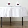 90" Round 100% Cotton Linen Seamless Tablecloth | Washable