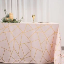 90"x156" Rectangle Polyester Tablecloth With Gold Foil Geometric Pattern -Home Decor Promotional Store TAB FOIL 90156 046 G D01.progressive 6f0aa3b7 cd0c 42d2 ae95 93303e6a9191