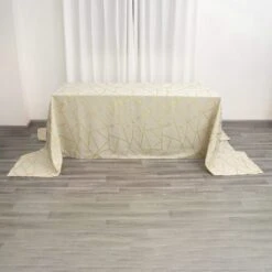90"x156" Rectangle Polyester Tablecloth With Gold Foil Geometric Pattern -Home Decor Promotional Store TAB FOIL 90156 081 G 01