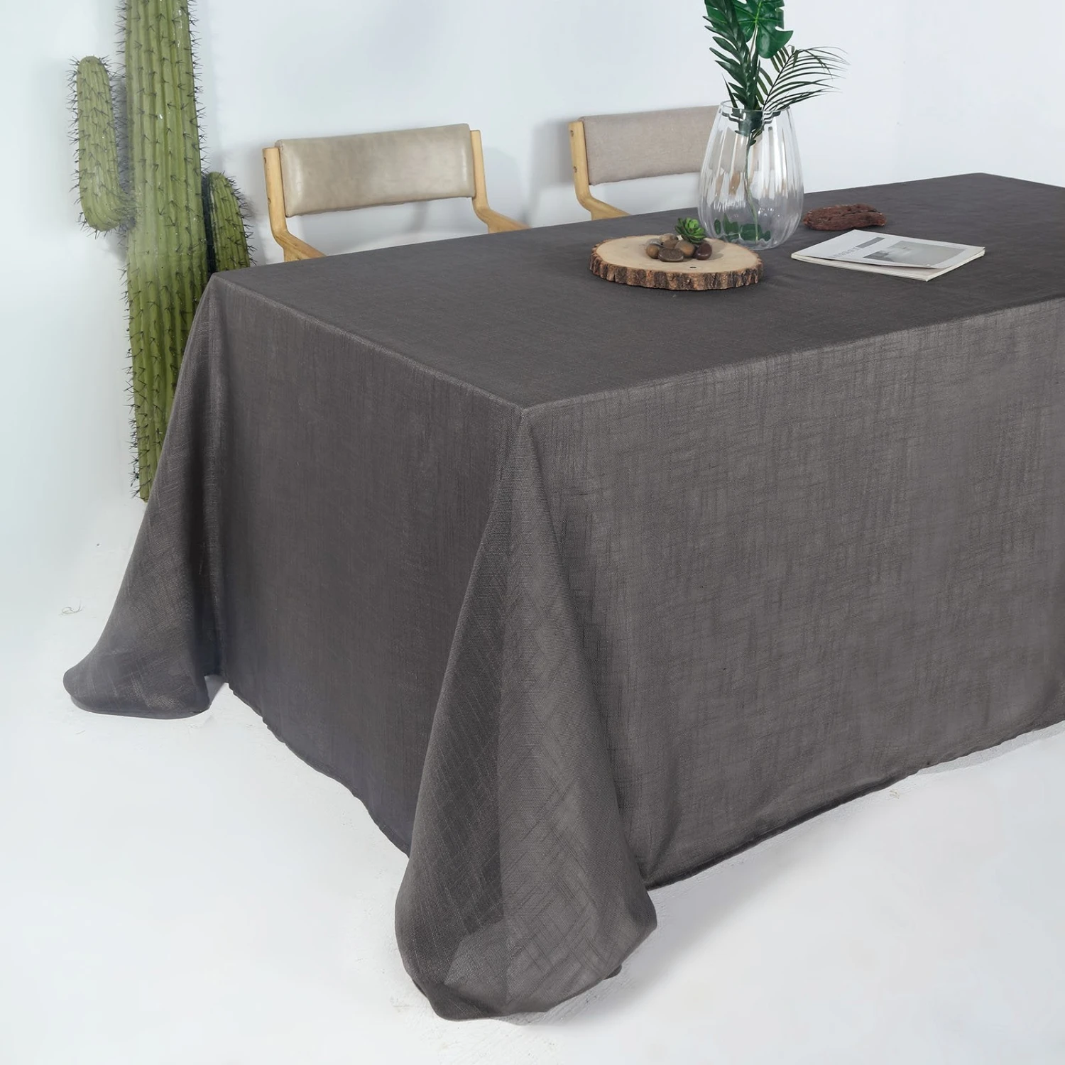 90" X 132" Linen Rectangular Tablecloth, Slubby Textured Wrinkle Resistant Tablecloth 17 90" X 132" Linen Rectangular Tablecloth, Slubby Textured Wrinkle Resistant Tablecloth - Image 17