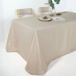 90" X 132" Linen Rectangular Tablecloth, Slubby Textured Wrinkle Resistant Tablecloth -Home Decor Promotional Store TAB JUTE02 90132 081 D09