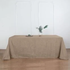 90"x156" Linen Rectangular Tablecloth, Slubby Textured Wrinkle Resistant Tablecloth -Home Decor Promotional Store TAB JUTE02 90156 063 01