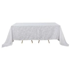 90"x156" Linen Rectangular Tablecloth, Slubby Textured Wrinkle Resistant Tablecloth -Home Decor Promotional Store TAB JUTE02 90156 WHT 99