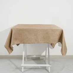 54" Natural Jute Faux Burlap Square Tablecloth | Boho Chic Table Decor 16 54" Natural Jute Faux Burlap Square Tablecloth | Boho Chic Table Decor -Home Decor Promotional Store TAB JUTE03 5454 NAT 01