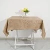 54" Natural Jute Faux Burlap Square Tablecloth | Boho Chic Table Decor
