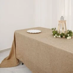 Natural Jute Faux Burlap Rectangular Tablecloth | Boho Chic Decor 37 Natural Jute Faux Burlap Rectangular Tablecloth | Boho Chic Decor -Home Decor Promotional Store TAB JUTE03 60126 NAT D05.progressive 09b7a19f 88e2 4f0c 9dba 9c009dc00cd3
