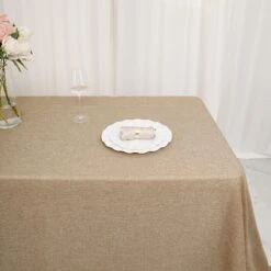 Natural Jute Faux Burlap Rectangular Tablecloth | Boho Chic Decor 24 Natural Jute Faux Burlap Rectangular Tablecloth | Boho Chic Decor -Home Decor Promotional Store TAB JUTE03 90132 NAT D01.progressive 5f4b0de1 ee5e 42f1 b566 5f19f9794243