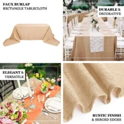 Natural Jute Faux Burlap Rectangular Tablecloth | Boho Chic Decor 22 Natural Jute Faux Burlap Rectangular Tablecloth | Boho Chic Decor -Home Decor Promotional Store TAB JUTE03 90156 EBC1.progressive b54e156c 9c62 447e 81e3 17434bca4202