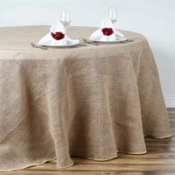 Natural Round Burlap Rustic Tablecloth | Jute Linen Table Decor -Home Decor Promotional Store TAB JUTE 90 NAT 01.progressive b853a1ee fff8 4b9f b6fc db0d5bbcabcf