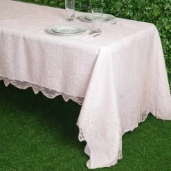 60" X 126" Premium Lace Rectangular Oblong Tablecloth