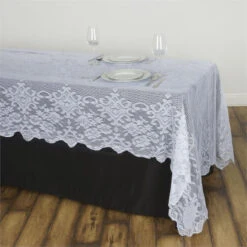 60" X 126" Premium Lace Rectangular Oblong Tablecloth -Home Decor Promotional Store TAB LACE01 60126 WHT.progressive 8d9a680f 810c 4900 ac15 3de8364e498b