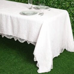 60" X 126" Premium Lace Rectangular Oblong Tablecloth -Home Decor Promotional Store TAB LACE01 60126 WHT 1.progressive 7e1dbc55 f2e9 4918 aff9 06d7e8356d99