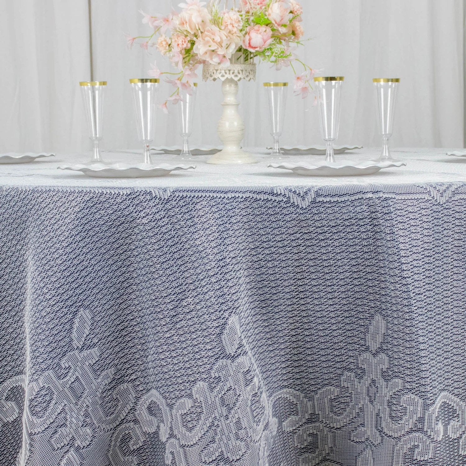 120" Premium Lace Round Tablecloth 12 120" Premium Lace Round Tablecloth - Image 12