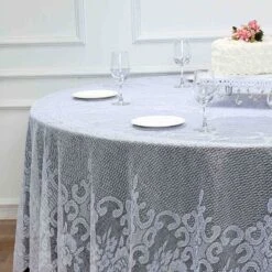 120" Premium Lace Round Tablecloth 20 120" Premium Lace Round Tablecloth -Home Decor Promotional Store TAB LACE01 R120 WHT D03
