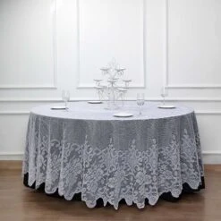 120" Premium Lace Round Tablecloth 19 120" Premium Lace Round Tablecloth -Home Decor Promotional Store TAB LACE01 R120 WHT 01