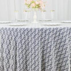 120" Round Polyester Floral Lace Tablecloth -Home Decor Promotional Store TAB LACE 120 IVR D07
