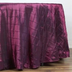 108" Round Pintuck Tablecloth -Home Decor Promotional Store TAB PTK108 BURG 02