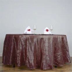 108" Round Pintuck Tablecloth -Home Decor Promotional Store TAB PTK108 CHOC 1