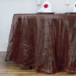 108" Round Pintuck Tablecloth -Home Decor Promotional Store TAB PTK108 CHOC 3