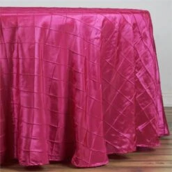 108" Round Pintuck Tablecloth -Home Decor Promotional Store TAB PTK108 FUSH 02