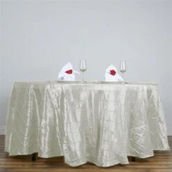 108" Round Pintuck Tablecloth -Home Decor Promotional Store TAB PTK108 IVR 1
