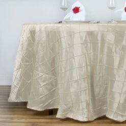108" Round Pintuck Tablecloth -Home Decor Promotional Store TAB PTK108 IVR 3