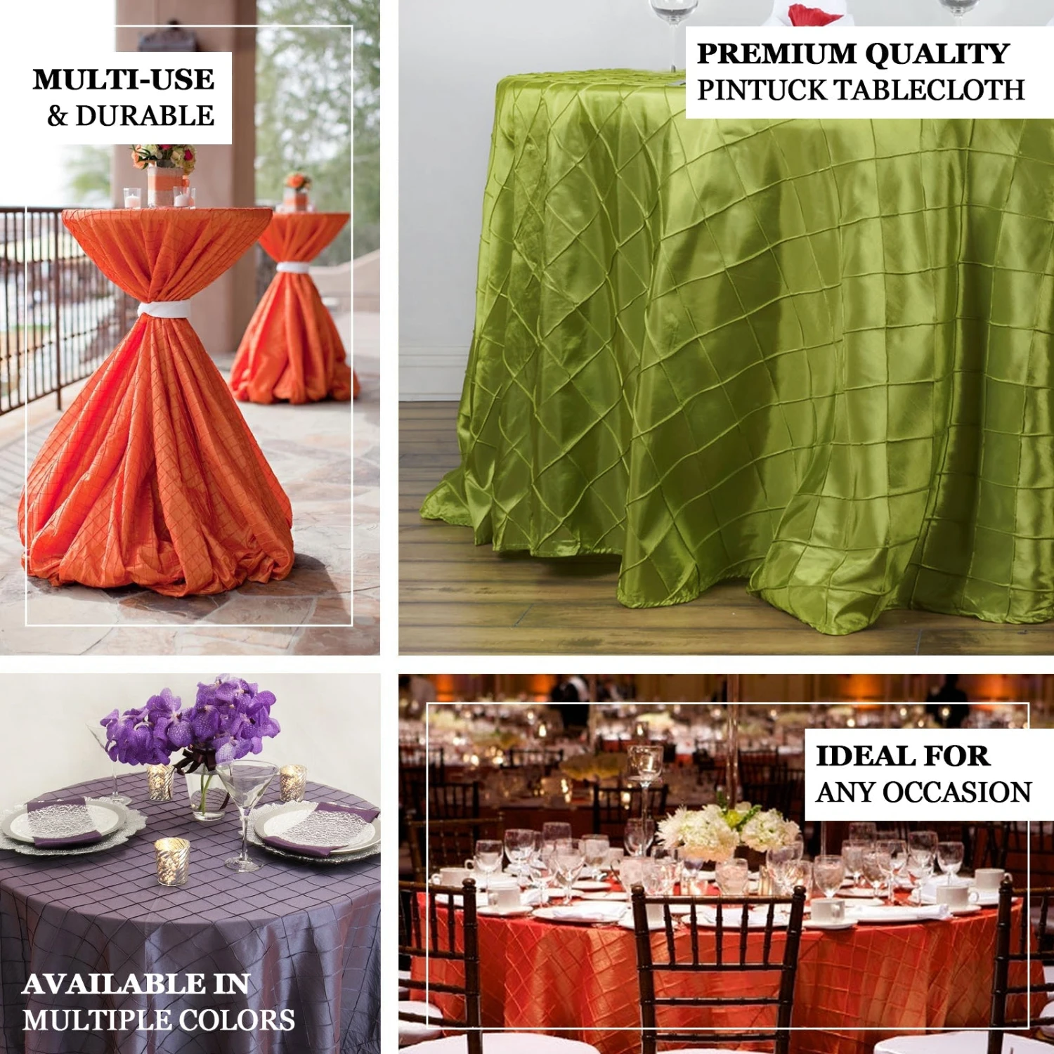 132" Round Pintuck Tablecloth 2 132" Round Pintuck Tablecloth - Image 2