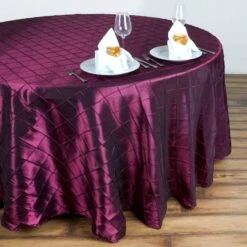 132" Round Pintuck Tablecloth 33 132" Round Pintuck Tablecloth -Home Decor Promotional Store TAB PTK136 BURG 01.progressive f634a75a 4ec6 449e 9637 8a302b8f816b