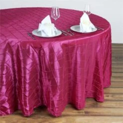 132" Round Pintuck Tablecloth 39 132" Round Pintuck Tablecloth -Home Decor Promotional Store TAB PTK136 FUSH 01