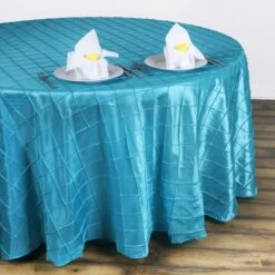 132" Round Pintuck Tablecloth 24 132" Round Pintuck Tablecloth -Home Decor Promotional Store TAB PTK136 TURQ 01.progressive a30e15bd 1582 41e1 bcb6 bf36fd451f98