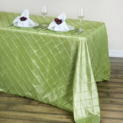 90" X 132" Taffeta Pintuck Rectangular Tablecloth -Home Decor Promotional Store TAB PTK90132 APPL 01